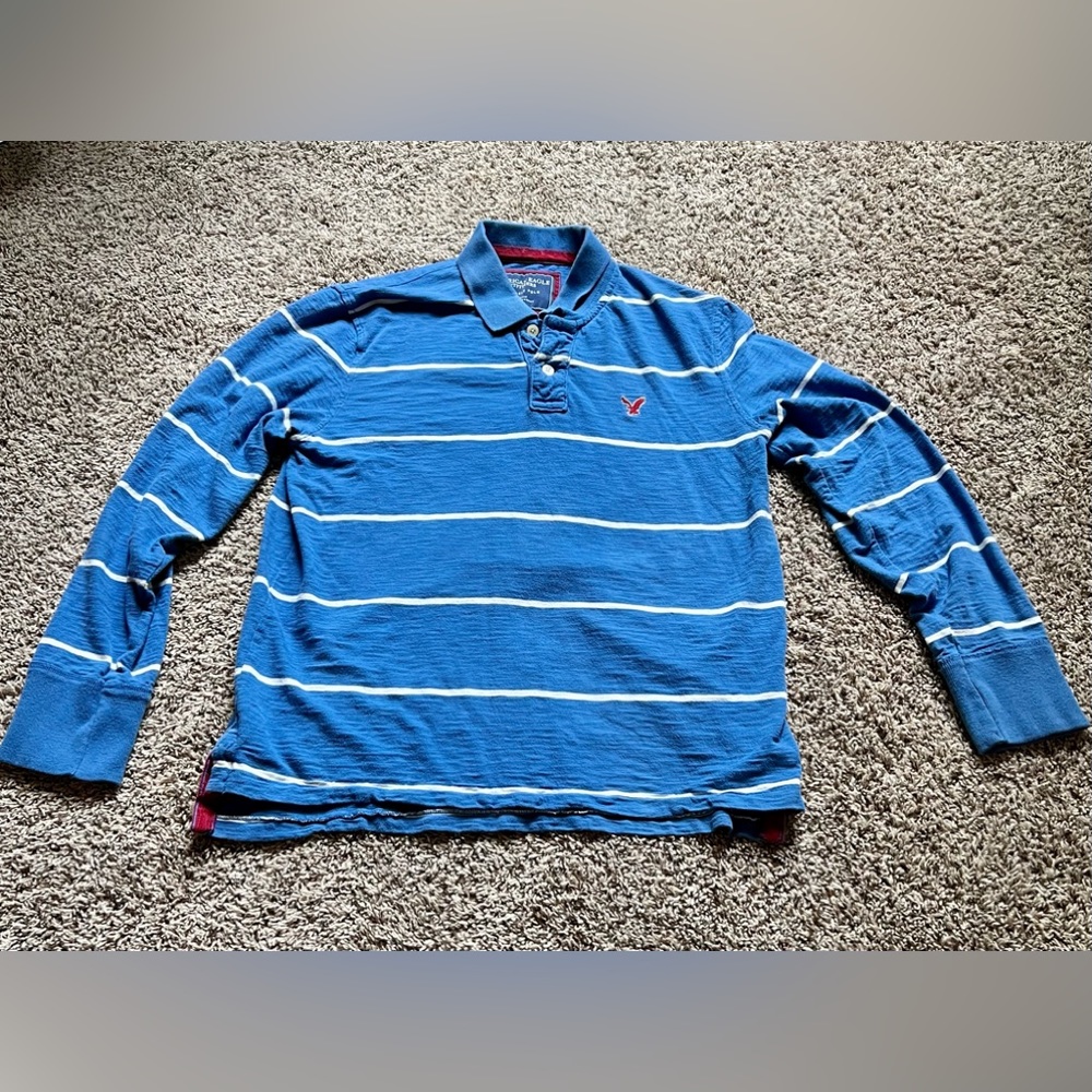 💜 BOGO Men’s American Eagle Long Sleeve Polo - size Large